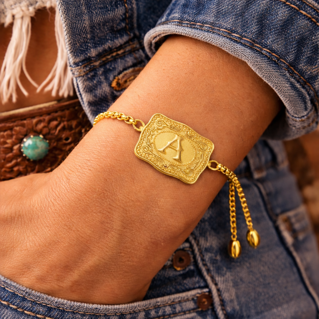 Buckle Initial Bracelet