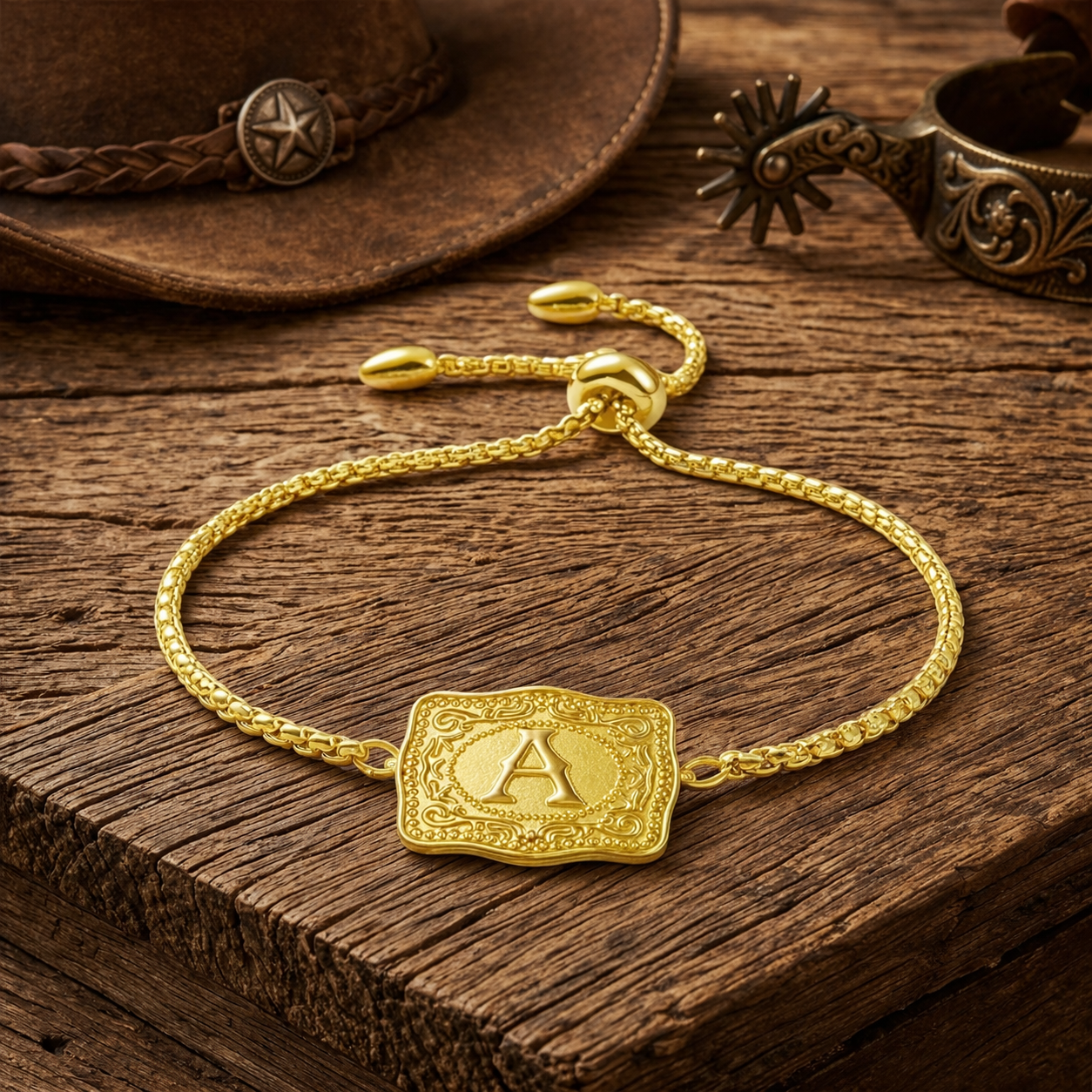 Buckle Initial Bracelet