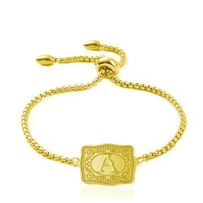 Buckle Initial Bracelet